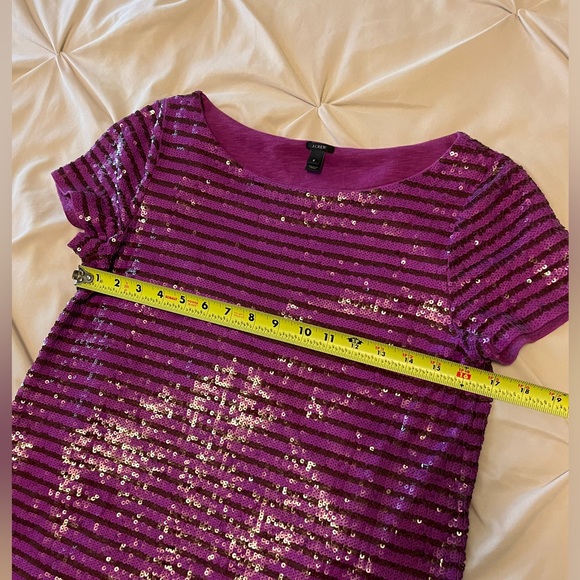 J.Crew Purple Stripe Sequin Top Size Small - Picture 8 of 8